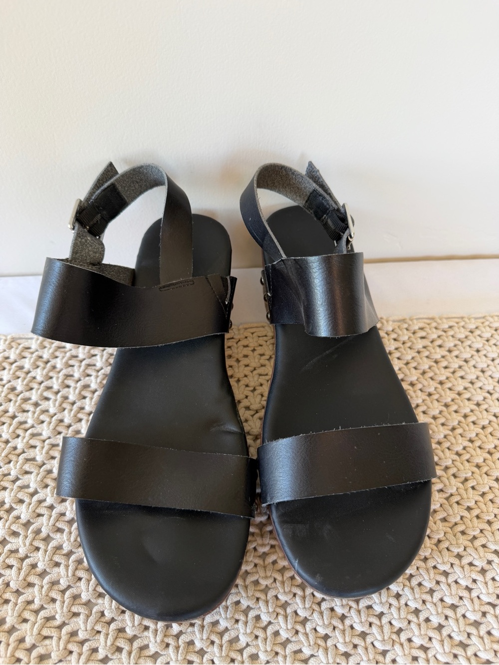 torrid Black Double-Strap Buckle Sandals
